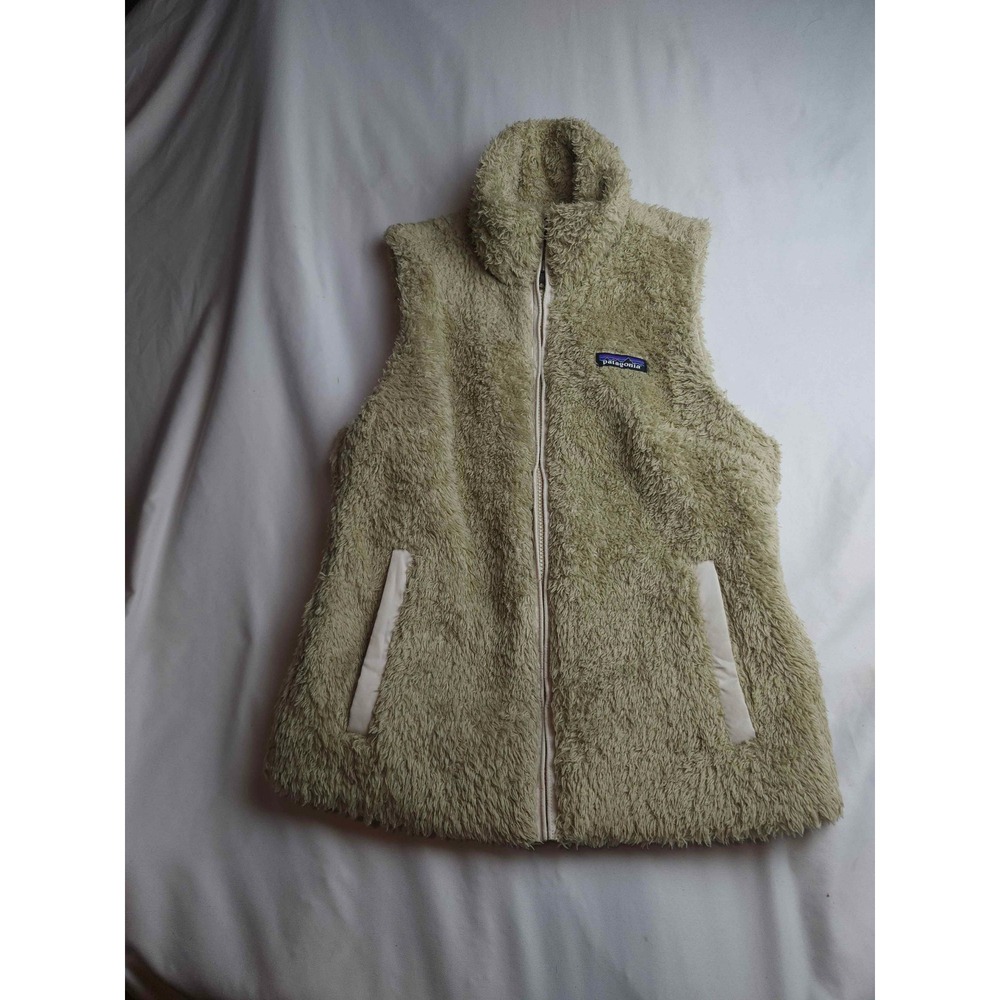 Patagonia Los‎ Gatos Fleece Vest Womens Small Tan Beige Full Zip High Pile